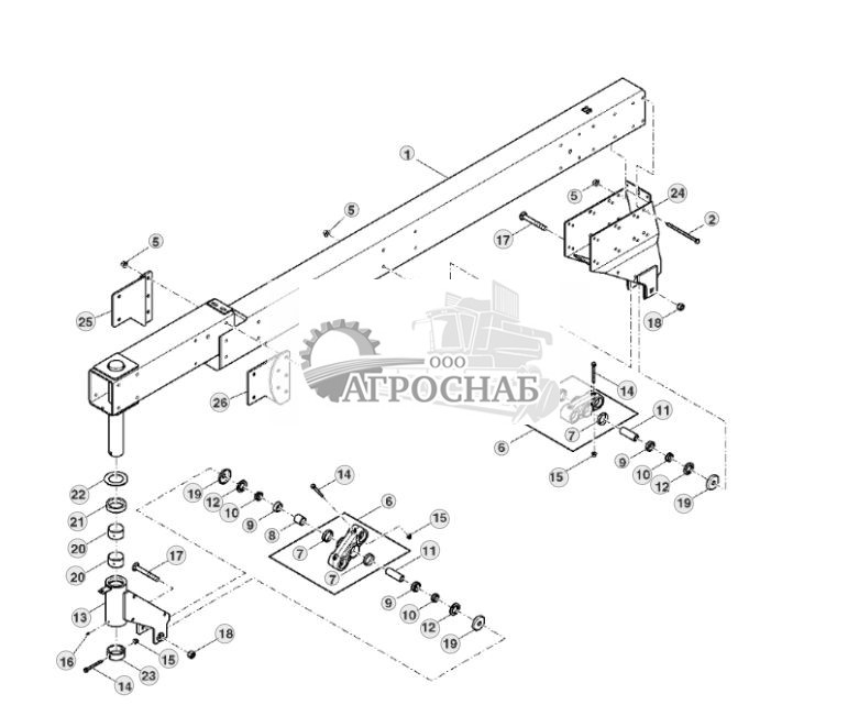 Опора самоустанавливающегося колеса главной рамы (740101 - 745100) - ST518955 22.jpg